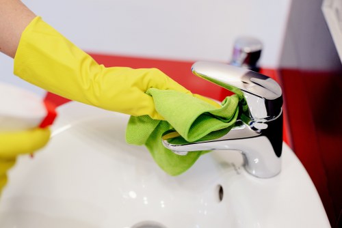 Professional cleaners working in a Twickenham business premises