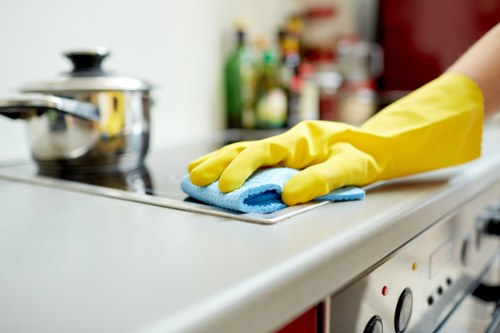 Local technician treating a fresh spill in a TW1 home