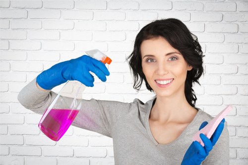 Local cleaning team removing builders dust from a TW1 property interior